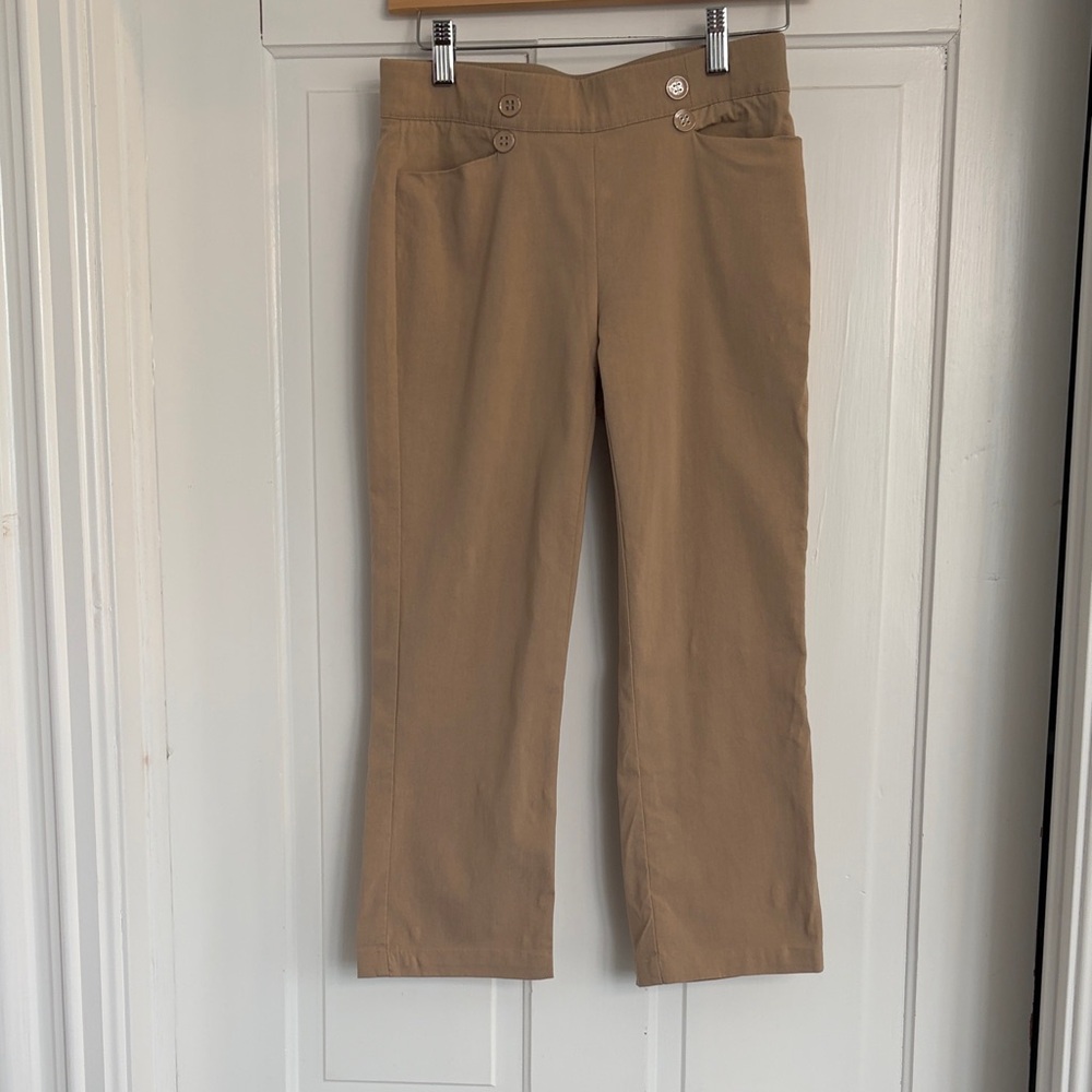 Roz & Ali Cropped Ankle Pants in Camel Tan